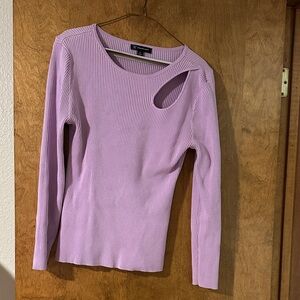 INC International Concepts Lavender Ribbed Top